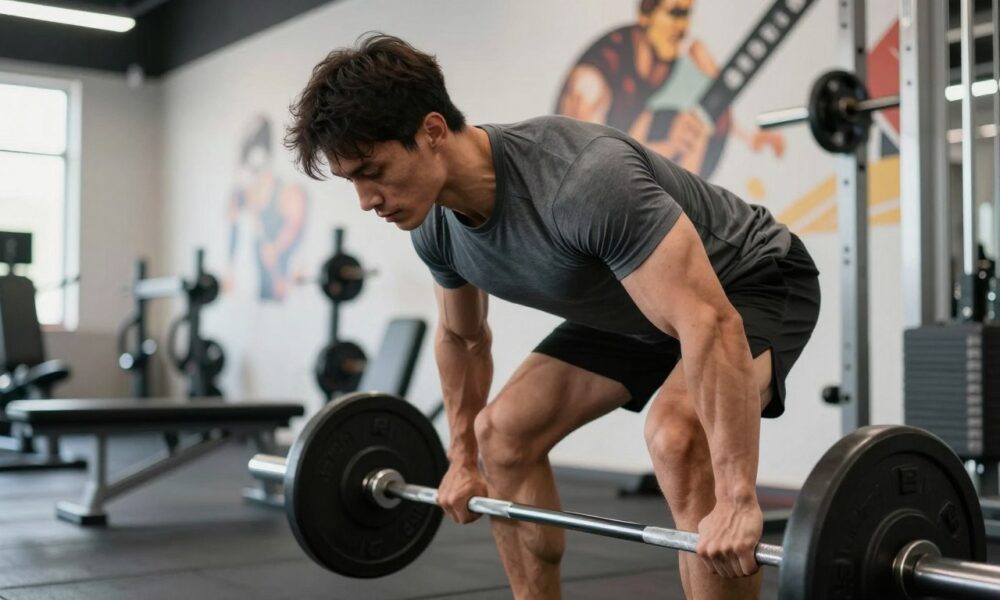 bent over barbell curl
